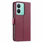 For vivo Y36 4G / 5G / Y27 5G Ring Buckle Rhombic Leather Phone Case(Red) - 3