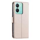 For vivo Y36 4G / 5G / Y27 5G Ring Buckle Rhombic Leather Phone Case(Rose Gold) - 3