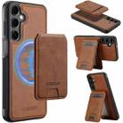 For Samsung Galaxy S23 FE 5G LC.IMEEKE L3 Series Detachable RFID Card Bag Magsafe Phone Case(Brown) - 1