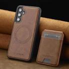For Samsung Galaxy S23 FE 5G LC.IMEEKE L3 Series Detachable RFID Card Bag Magsafe Phone Case(Brown) - 2