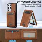 For Samsung Galaxy S21 Ultra 5G LC.IMEEKE L3 Series Detachable RFID Card Bag Magsafe Phone Case(Brown) - 3