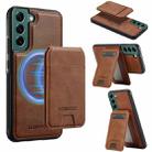 For Samsung Galaxy S21 5G LC.IMEEKE L3 Series Detachable RFID Card Bag Magsafe Phone Case(Brown) - 1