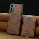 For Samsung Galaxy S21+ 5G LC.IMEEKE L3 Series Detachable RFID Card Bag Magsafe Phone Case(Brown) - 2