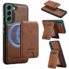 For Samsung Galaxy S22 5G LC.IMEEKE L3 Series Detachable RFID Card Bag Magsafe Phone Case(Brown) - 1