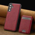 For Samsung Galaxy A55 5G LC.IMEEKE L3 Series Detachable RFID Card Bag Magsafe Phone Case(Red) - 2