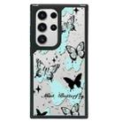 For Samsung Galaxy S24 Ultra 5G Creative Art Pattern Full Coverage Phone Case(Green Butterfly) - 1