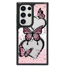 For Samsung Galaxy S24 Ultra 5G Creative Art Pattern Full Coverage Phone Case(Pink Butterfly) - 1