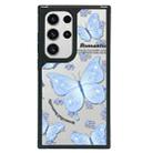 For Samsung Galaxy S24 Ultra 5G Creative Art Pattern Full Coverage Phone Case(Blue Butterfly) - 1