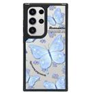 For Samsung Galaxy S23 Ultra 5G Creative Art Pattern Full Coverage Phone Case(Blue Butterfly) - 1