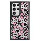 For Samsung Galaxy S24 Ultra 5G Creative Art Pattern Full Coverage Phone Case(Black Pink Leopard B) - 1