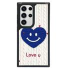 For Samsung Galaxy S22 Ultra 5G Creative Art Pattern Full Coverage Phone Case(Knitted Smiley Face) - 1