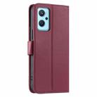 For OPPO A36 / A76  / A96 4G / K10 4G Ring Buckle Rhombic Leather Phone Case(Red) - 3