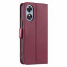 For OPPO A17 4G / A17K Global Ring Buckle Rhombic Leather Phone Case(Red) - 3