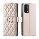 For OPPO A93 5G / A74 5G / A54 5G Ring Buckle Rhombic Leather Phone Case(Rose Gold) - 1