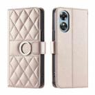 For OPPO A98 / F23 5G India Ring Buckle Rhombic Leather Phone Case(Rose Gold) - 1