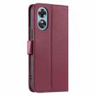 For OPPO A38 4G / A18 4G Ring Buckle Rhombic Leather Phone Case(Red) - 3