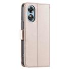 For OPPO A38 4G / A18 4G Ring Buckle Rhombic Leather Phone Case(Rose Gold) - 3