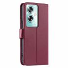 For OPPO A79 5G Global Ring Buckle Rhombic Leather Phone Case(Red) - 3