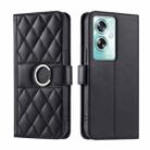 For OPPO A79 5G Global Ring Buckle Rhombic Leather Phone Case(Black) - 1