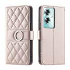 For OPPO A79 5G Global Ring Buckle Rhombic Leather Phone Case(Rose Gold) - 1