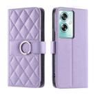 For OPPO A79 5G Global Ring Buckle Rhombic Leather Phone Case(Purple) - 1
