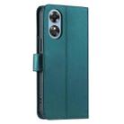 For OPPO A58 4G Global Ring Buckle Rhombic Leather Phone Case(Green) - 3