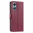 For OPPO A78 4G Global Ring Buckle Rhombic Leather Phone Case(Red) - 3