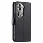 For OPPO Reno11 Pro 5G Global Ring Buckle Rhombic Leather Phone Case(Black) - 3