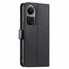 For OPPO Reno10 /10 Pro 5G Global Ring Buckle Rhombic Leather Phone Case(Black) - 3