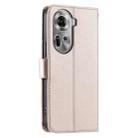 For OPPO Reno11 5G Global Ring Buckle Rhombic Leather Phone Case(Rose Gold) - 3