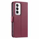 For OPPO Reno12 5G Global Ring Buckle Rhombic Leather Phone Case(Red) - 3