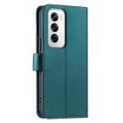For OPPO Reno12 5G Global Ring Buckle Rhombic Leather Phone Case(Green) - 3