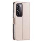 For OPPO Reno12 Pro 5G Global Ring Buckle Rhombic Leather Phone Case(Rose Gold) - 3