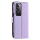 For OPPO Reno12 Pro 5G Global Ring Buckle Rhombic Leather Phone Case(Purple) - 3