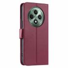 For OPPO Reno12 F 4G Global Ring Buckle Rhombic Leather Phone Case(Red) - 3