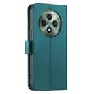 For OPPO Reno12 F 4G Global Ring Buckle Rhombic Leather Phone Case(Green) - 3