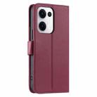 For OPPO Reno13 5G Ring Buckle Rhombic Leather Phone Case(Red) - 3
