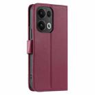 For OPPO Reno13 Pro 5G Ring Buckle Rhombic Leather Phone Case(Red) - 3