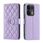 For OPPO Reno13 Pro 5G Ring Buckle Rhombic Leather Phone Case(Purple) - 1