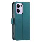 For OPPO Reno13 F 5G Global / 4G India Ring Buckle Rhombic Leather Phone Case(Green) - 3