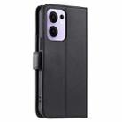 For OPPO Reno13 F 5G Global / 4G India Ring Buckle Rhombic Leather Phone Case(Black) - 3
