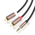 3.5mm Male to 2 RCA Male Audio Cable Amplifier Connector, Length:1m(Black Grey) - 2