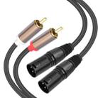 2 RCA Male to 2 XLR Male Audio Balance Cable, Length:3m(Black) - 2
