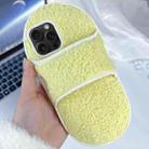 For iPhone 15 Pro Max Creative Plush Slipper Design TPU Phone Case(Light Yellow) - 1