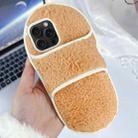 For iPhone 15 Pro Max Creative Plush Slipper Design TPU Phone Case(Light Orange) - 1