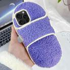 For iPhone 15 Pro Max Creative Plush Slipper Design TPU Phone Case(Light Purple) - 1