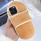 For iPhone 15 Pro Creative Plush Slipper Design TPU Phone Case(Light Orange) - 1