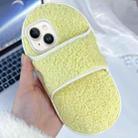 For iPhone 14 / 13 Creative Plush Slipper Design TPU Phone Case(Light Yellow) - 1