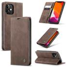 For iPhone 12 / 12 Pro CaseMe-013 Multifunctional Retro Frosted Horizontal Flip Leather Case with Card Slot & Holder & Wallet(Coffee) - 1