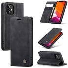 For iPhone 12 mini CaseMe-013 Multifunctional Retro Frosted Horizontal Flip Leather Case with Card Slot & Holder & Wallet(Black) - 1